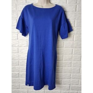 Vineyard Vines Women's size XS Knit Cotton dress short ruffle sleeve Blue